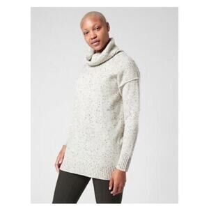 Athleta Bayshore Cashmere Turtleneck Sweater - Cream & Black XS